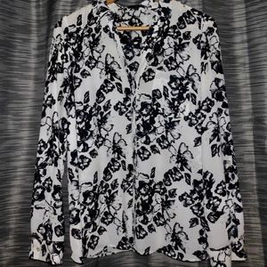 Black & White Floral Shirt from The Limited